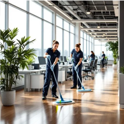 Office cleaning team